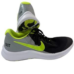 Nike Star Runner 3 Play (GS) Youth Size 7 Black/Volt/Smoke Grey Running Shoe